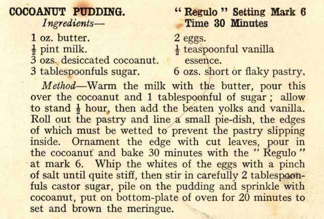 Cocoanut Pudding